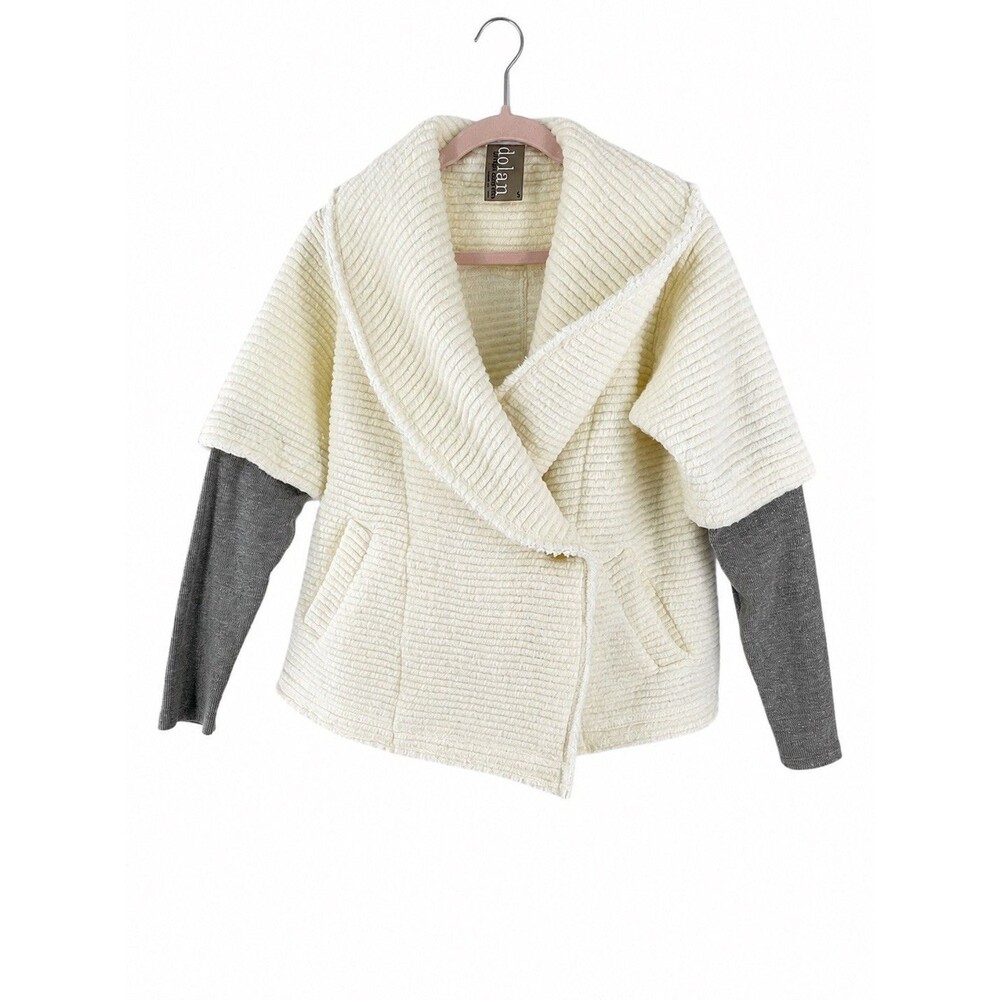 Anthropologie Dolan Ivory Sweater Coat Women’s Small Wool Blend Gray Sleeves